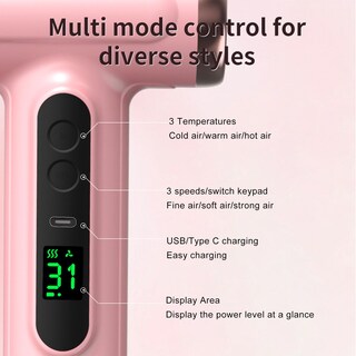 Foto 4 | Foto 4 | Secador De Pelo Iónico Inalámbrico Secador De Pelo Portátil Recargable De 200 W Con Tecnología Multiplicadora De Flujo De Aire