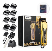 Máquina Para Cortar Cabello Wahl Magic Clip Gold Inalámbrica Original Con Holograma 5 Star Incluye Base De Carga Y Peines Guia