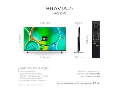 Foto 7 | Foto 7 | Sony Bravia 2 Ii Pantalla 65” Led 4k Hdr Google Tv 2025