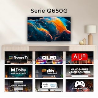 Foto 2 | Foto 2 | Tcl Smart Tv Pantalla 65'' 65q650g Google Tv Qled Compatible Con Alexa
