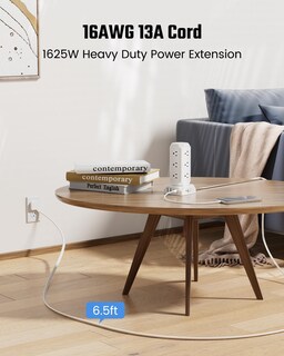 Foto 7 | Foto 7 | Superdanny Torre Multicontacto De Carga Rapida 35w 2m Extension Plana 12 Tomas + 4 Usb (2 Tipo-c) Con Protección 1700j Multi