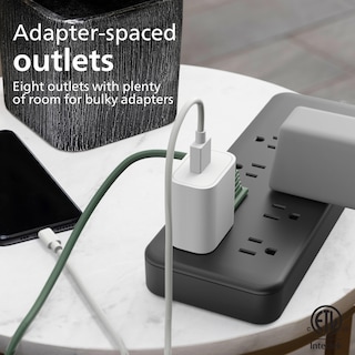 Foto 4 | Foto 4 | Philips Ezfit - Tira De Alimentación Con Protector De Sobretensiones De 8 Tomas Cable De Extensión Trenzado De 8 Pies Tomas Am