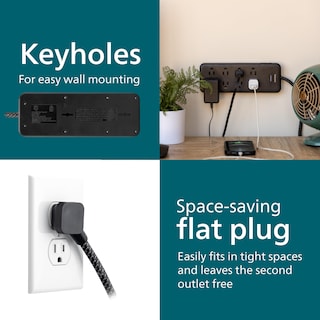 Foto 7 | Foto 7 | Philips Ezfit - Tira De Alimentación Con Protector De Sobretensiones De 8 Tomas Cable De Extensión Trenzado De 8 Pies Tomas Am