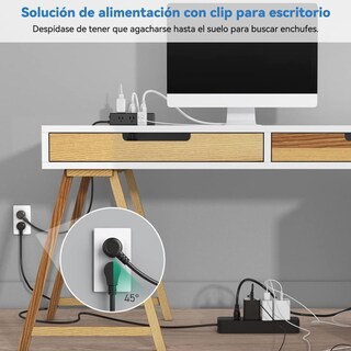 Foto 4 | Foto 4 | Qianmu Regleta Multicontacto Escritorio Electrica Para Clip De Mesa 13 Salidas Con Protección Contra Sobretensiones 9ac+3usb-a