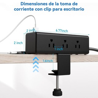 Foto 6 | Foto 6 | Qianmu Regleta Multicontacto Escritorio Electrica Para Clip De Mesa 13 Salidas Con Protección Contra Sobretensiones 9ac+3usb-a