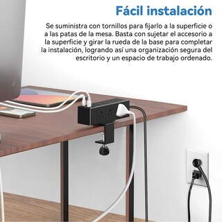 Foto 7 | Foto 7 | Qianmu Regleta Multicontacto Escritorio Electrica Para Clip De Mesa 13 Salidas Con Protección Contra Sobretensiones 9ac+3usb-a