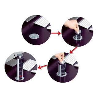 Foto 6 | Foto 6 | Zjchao Multicontacto Torre Para Mesa De Cocina Usb Pulling Up Outlet Desktop Worktop Kitchen Electric Socket 3-outlet Power Sock