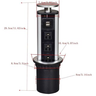 Foto 7 | Foto 7 | Zjchao Multicontacto Torre Para Mesa De Cocina Usb Pulling Up Outlet Desktop Worktop Kitchen Electric Socket 3-outlet Power Sock