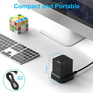 Foto 6 | Foto 6 | Toprek Regleta De Alimentación Regletas Eléctricas Con 1 Usb-c 3 Usb-a 5 Enchufes De Ca Protector De Sobretensión Regleta M
