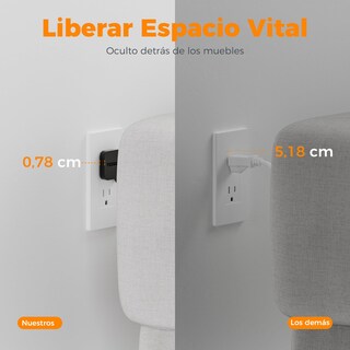 Foto 6 | Foto 6 | Tessan Regleta Multicontacto 1 8 Metros Extension Electrica Con 4000j Protección De Sobretensiones Plano Enchufe Multiple Con