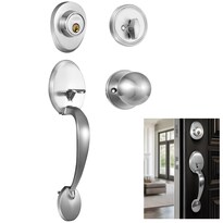 Mornwell Cerradura Residencial Con Llave juego De Cerradura Puerta Principal Con Jaladera-gatillo Y Perilla cerrojo Cilindro-mar