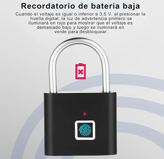 Foto 7 | Foto 7 | Zinker Candado Inteligente Bluetooth Con Desbloqueo Por Huella Compatible Con Apps Tuya Smart Y Smart Life