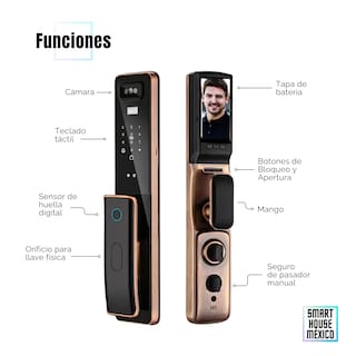 Foto 4 | Foto 4 | Cerradura Electrónica Inteligente Wifi De Seguridad. Con Reconocimiento Facial Timbre Y 6 Métodos De Apertura: Cara Huella Có