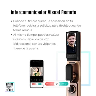 Foto 6 | Foto 6 | Cerradura Electrónica Inteligente Wifi De Seguridad. Con Reconocimiento Facial Timbre Y 6 Métodos De Apertura: Cara Huella Có