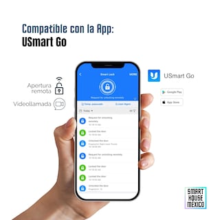 Foto 7 | Foto 7 | Cerradura Electrónica Inteligente Wifi De Seguridad. Con Reconocimiento Facial Timbre Y 6 Métodos De Apertura: Cara Huella Có