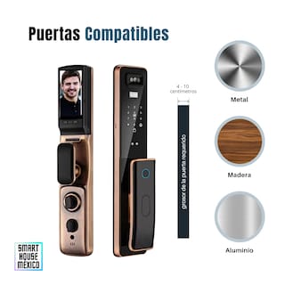 Foto 8 | Foto 8 | Cerradura Electrónica Inteligente Wifi De Seguridad. Con Reconocimiento Facial Timbre Y 6 Métodos De Apertura: Cara Huella Có