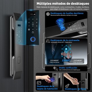 Foto 2 | Foto 2 | Cerradura Inteligente Cerradura Electronica Inteligente Con 7 Métodos Apertura Cerradura De Seguridad Multifuncional Con Wisho