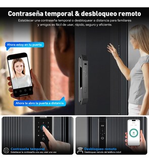 Foto 3 | Foto 3 | Cerradura Inteligente Cerradura Electronica Inteligente Con 7 Métodos Apertura Cerradura De Seguridad Multifuncional Con Wisho