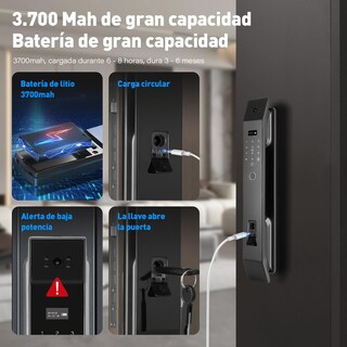 Foto 5 | Foto 5 | Cerradura Inteligente Cerradura Electronica Inteligente Con 7 Métodos Apertura Cerradura De Seguridad Multifuncional Con Wisho