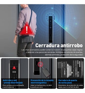 Foto 6 | Foto 6 | Cerradura Inteligente Cerradura Electronica Inteligente Con 7 Métodos Apertura Cerradura De Seguridad Multifuncional Con Wisho