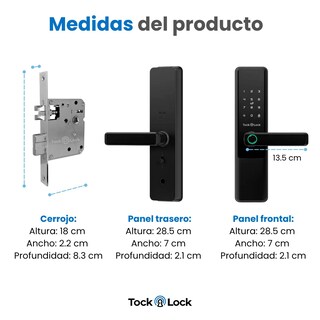 Foto 2 | Foto 2 | Tock Lock - Cerradura Electrónica Inteligente Wifi Para Puerta Principal Exterior | Chapa Digital Eléctrica | App Huella Códig