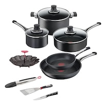 Batería De Cocina 12 Pz Hard Titanium Plus Tefal G2699082 Negro