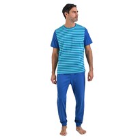 Pijama Michel Blanc Manga Corta Pantalón Azul Combinados