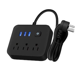 Foto 1 | Foto 1 | Lostrain Regleta De Alimentación multicontactos Usb Con 3 Ca(10a) Y 3 Usb A Protector Contra Sobretensiones 1.2m 6 En 1 Conector