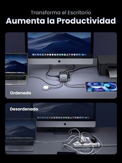 Foto 7 | Foto 7 | Ugreen Regleta De Alimentación 65w Gan Cargador Multicontacto Usb 1.8m Cable De Extensión Con 3ac 1250w Y 4 Usb Puertos Carga