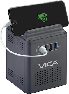 Foto 1 | Foto 1 | Vica Regulador Electrónico De Voltaje Y Centro De Carga Para Celular 800 Va / 400 W 4 Tomas De Corriente Y 4 Puertos Usb.