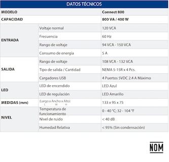 Foto 8 | Foto 8 | Vica Regulador Electrónico De Voltaje Y Centro De Carga Para Celular 800 Va / 400 W 4 Tomas De Corriente Y 4 Puertos Usb.