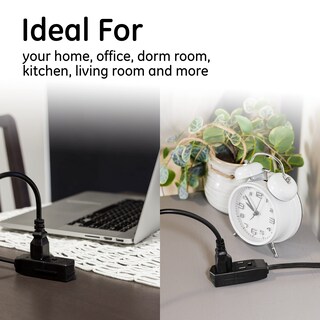 Foto 7 | Foto 7 | Ge 56991 - Cable De Extensión Plano De 3 Tomacorrientes De 8 Pies Con Múltiples Tomacorrientes De 3 Puntas Cable De Extensión D