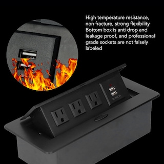 Foto 2 | Foto 2 | Tomacorriente Empotrable Regleta De Montaje Empotrado Regleta Empotrada Con Puertos Usb Toma De Corriente De Apertura Lenta