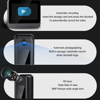 Foto 6 | Foto 6 | Yunir Cámara De Timbre Inalámbrica Wifi Cámara De Seguridad Gran Angular De 8mp 1080p 170° Con Videollamada Con Micrófono Timb