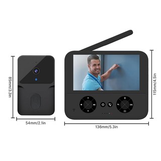 Foto 2 | Foto 2 | Camnoon Timbre Con Cámara Y Video Inalámbrico Sin Suscripción Con Pantalla Ips De 4 3 Pulgadas Visión Nocturna De Alta Definici