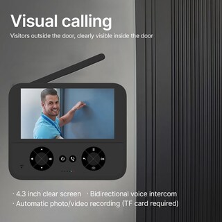 Foto 3 | Foto 3 | Camnoon Timbre Con Cámara Y Video Inalámbrico Sin Suscripción Con Pantalla Ips De 4 3 Pulgadas Visión Nocturna De Alta Definici