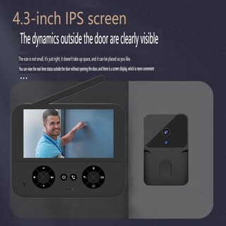 Foto 4 | Foto 4 | Camnoon Timbre Con Cámara Y Video Inalámbrico Sin Suscripción Con Pantalla Ips De 4 3 Pulgadas Visión Nocturna De Alta Definici