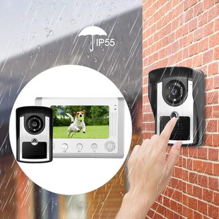 Foto 5 | Foto 5 | 7 Pulgadas Timbre Con Cable Videoportero De Intercomunicación Telefónica + Monitor De Cámara Ir Video Portero De La Puerta Del