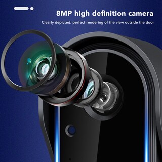 Foto 4 | Foto 4 | Timbre Con Video Timbre Con Visión Nocturna Con Pantalla Interior De 4.3 Pulgadas 1080p 8mp 170° Hd Lente Gran Angular Video T