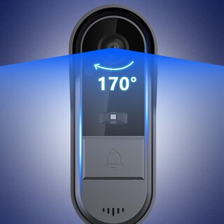 Foto 7 | Foto 7 | Timbre Con Video Timbre Con Visión Nocturna Con Pantalla Interior De 4.3 Pulgadas 1080p 8mp 170° Hd Lente Gran Angular Video T