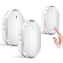 Funtoca Timbre Inalámbrico Para Puerta Timbre Impermeable 1 Transmisor Y 2 Receptor Timbre De Puerta Volumen Ajustable Alcance