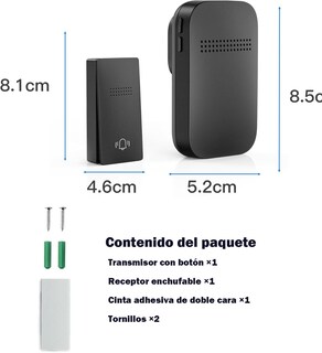 Foto 2 | Foto 2 | Timbres Inalámbricos Para Casa 1 Transmisor Y 1 Receptor Ip54 Impermeable 38 Melodías 4 Niveles De Volumen Led Indicador 2