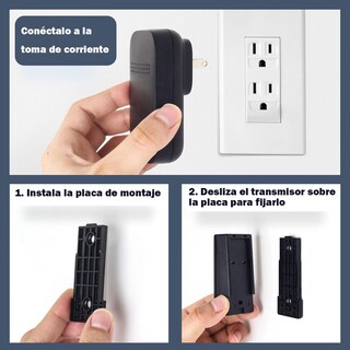 Foto 8 | Foto 8 | Timbres Inalámbricos Para Casa 1 Transmisor Y 1 Receptor Ip54 Impermeable 38 Melodías 4 Niveles De Volumen Led Indicador 2