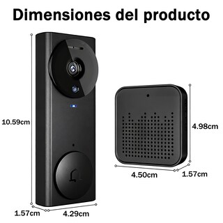 Foto 2 | Foto 2 | Dokyw Video Timbre Inteligente Timbre Con Camara Para Exterior Disparo Gran Angular De 110°, Audio Bidireccional Función De V