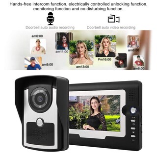 Foto 6 | Foto 6 | Sonew Kit De Timbre De Video 7 Pulgadas Cámara Lcd Intercomunicador Videoportero De Interfono Con Cámara De Visión Nocturna