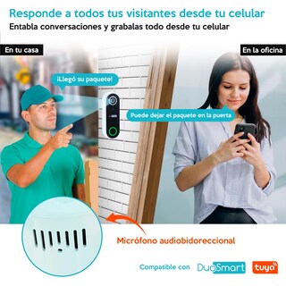 Foto 3 | Foto 3 | Duosmart Videoportero Wifi Con Cámara De 2mp Recargable Batería Incluida Con Timbre Compatible Con App