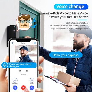 Foto 5 | Foto 5 | Camnoon Timbre Inteligente Cámara De Puerta Con Detección De Movimiento Wifi Cámara De Video Inalámbrica Timbre De Videoportero