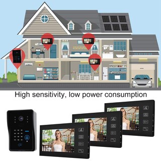 Foto 6 | Foto 6 | Sonew Kit De Timbre De Video 7 Pulgadas Cámara Lcd Videoportero Teléfono Kit De Timbre 3 Monitores Videoportero De Interfono