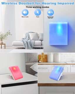 Foto 2 | Foto 2 | Kit De Timbre Inalámbrico Timbre De Puerta Con Botón Inalámbrico Para Personas Mayores Sordas Que Llaman Con 7 Tipos De Tonos D