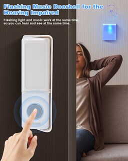 Foto 5 | Foto 5 | Kit De Timbre Inalámbrico Timbre De Puerta Con Botón Inalámbrico Para Personas Mayores Sordas Que Llaman Con 7 Tipos De Tonos D